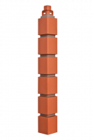 Наружный угол Кирпич Клинкерный, цвет Красный, 460 x 50 x 21 мм